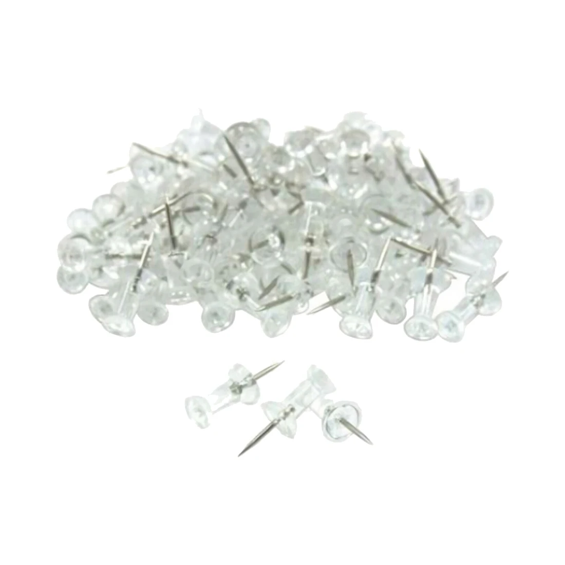 

New 100 Pcs Push Pin Thumb Tack Clear Color 3/8inch Drawing Cork Board Office Pushpin