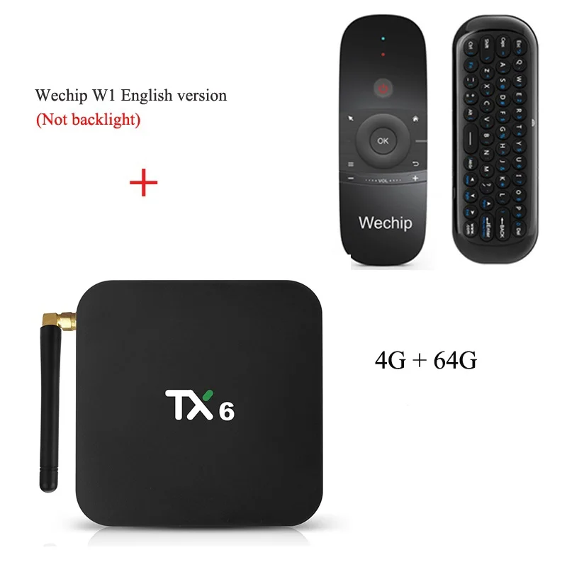 Wechip TX6 Allwinner H6 Android 9,0 ТВ приставка 4G 64G четырехъядерный двойной wifi Bluetooth 4,1 4K H.265 HDR 3D Youtube Отт медиаплеер - Цвет: 4G64G add English W1