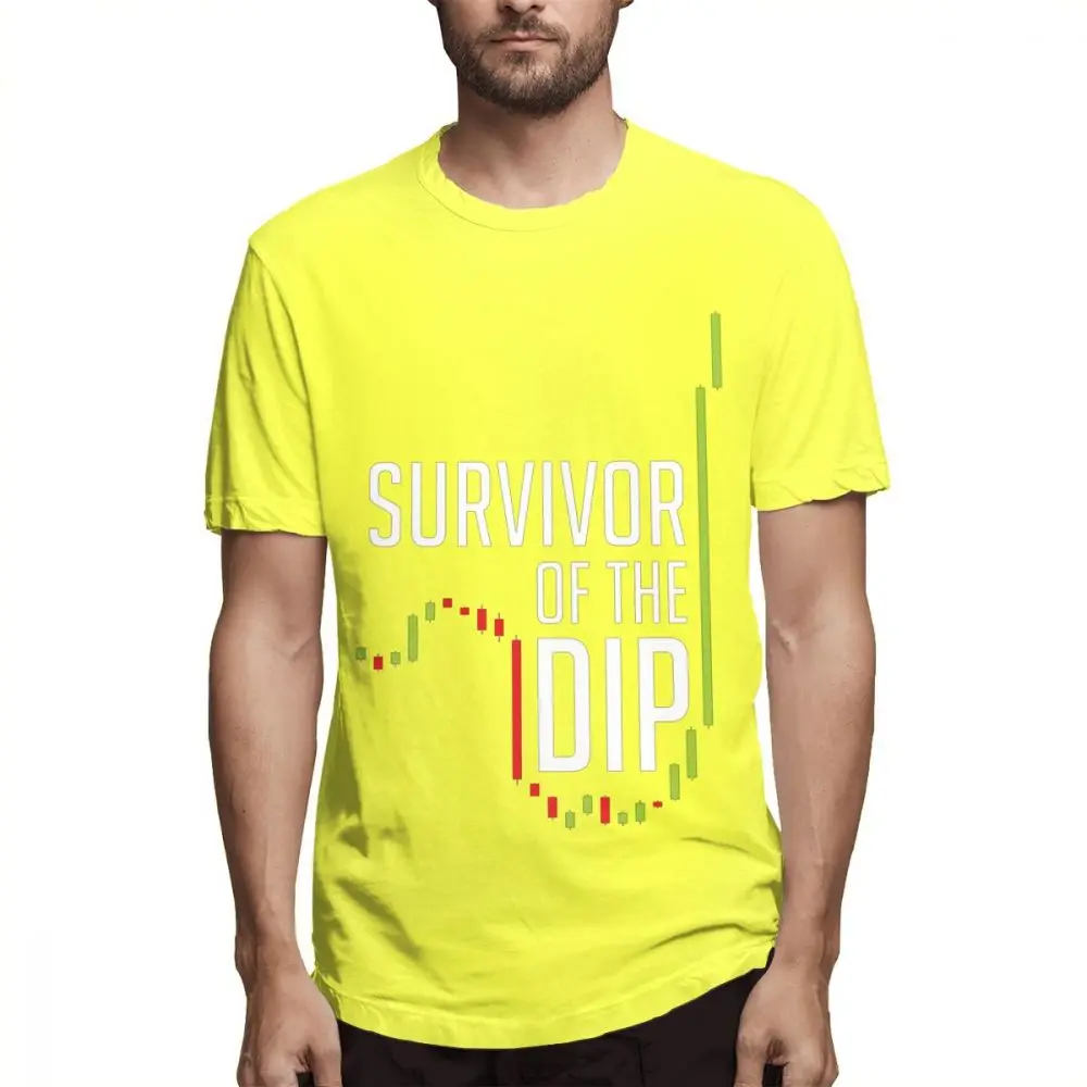 Forex Stock market Trader футболка High-Q Print Share Day Trade Survivor Of The Dip Candle Crewneck Футболка S-6XL Большие размеры - Цвет: Цвет: желтый