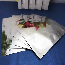 Plastic Food Bag Top Open 100pcs Silver Plating Aluminium Foil Bags Heat Sealable Packaging, Aluminized Pouches Seasoning Sachet