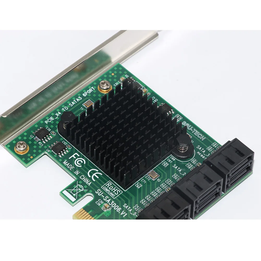 PCIE a SATA3.0 práctico adaptador de tarjeta de adición en caliente intercambiable seguro Fácil instalación de alta velocidad 6 puertos expansión estable profesional