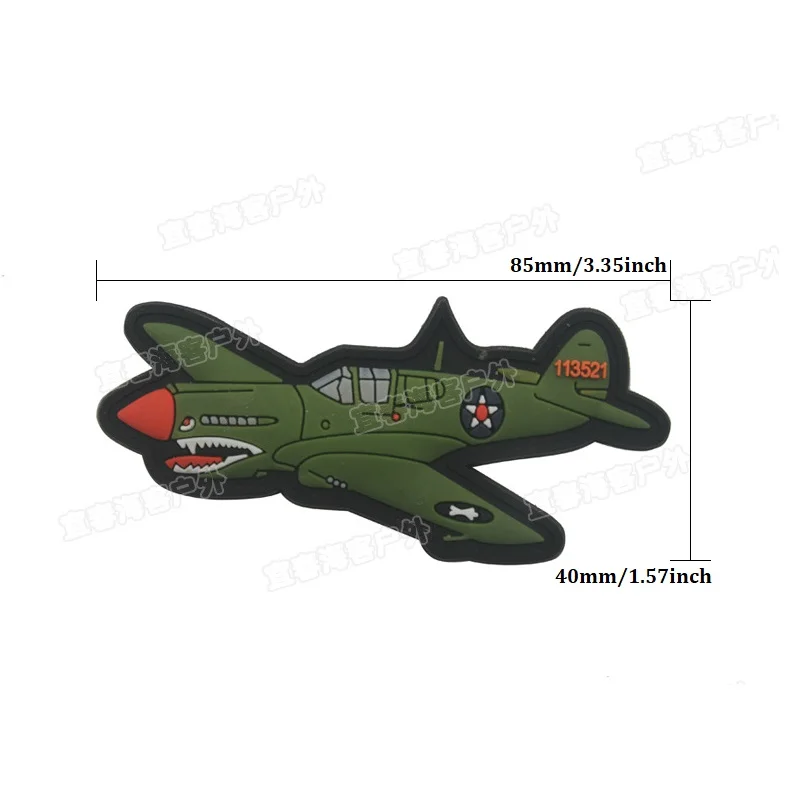 WW 2 P-40 Fighter PVC Drop Rubber Patch патчи Военная Тактическая повязка на руку эпоксидные наклейки Наплечная Марка Одежда Аксессуары - Цвет: B