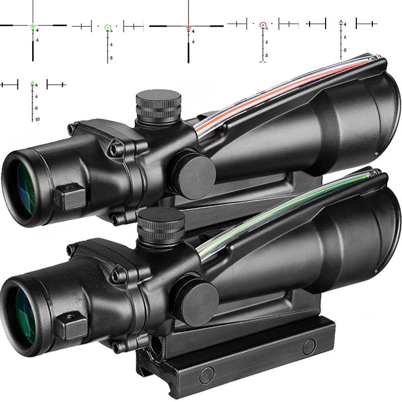 5x35 ACOG Стиль охотничьи оптические прицелы красный или зеленый стекло травленая сетка из настоящего волокна Оптика тактические Прицелы прицел