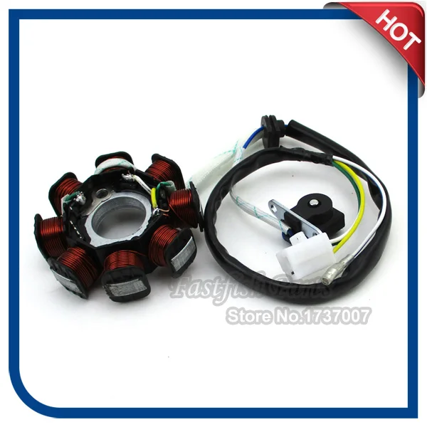 8 катушки 4 провода DC статор китайский GY6 50cc Мопед Скутер ATV Quad Go Kart