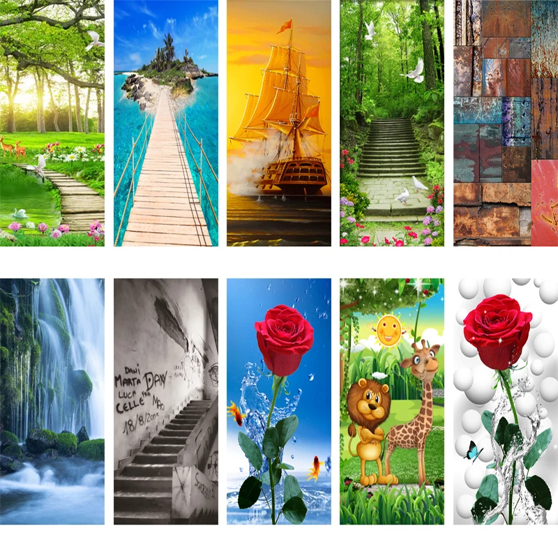 

3D Door Sticker Mural Wall Art Wallpaper Poster Self Adhesive PVC Removable Waterproof Door Decal Home Decor 019
