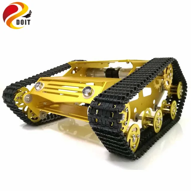 Cheap DOIT Y100 Robot Tracked Tank Car Chassis with Aluminium Alloy Frame and Wheel for Robot Education Modification DIY Tank Model RC