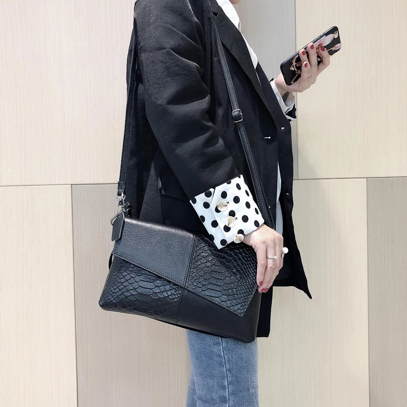  Fashion Women Clutch Bag Elegant Genuine Leather Female Envelope Bag Clutch Evening Bag Female Clut