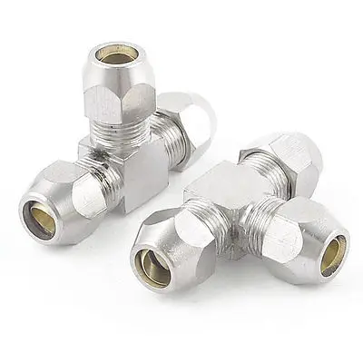

2 Pcs 8mm Tube Pneumatic Hose Air Fitting Tee Quick Connector Coupler Free shipping
