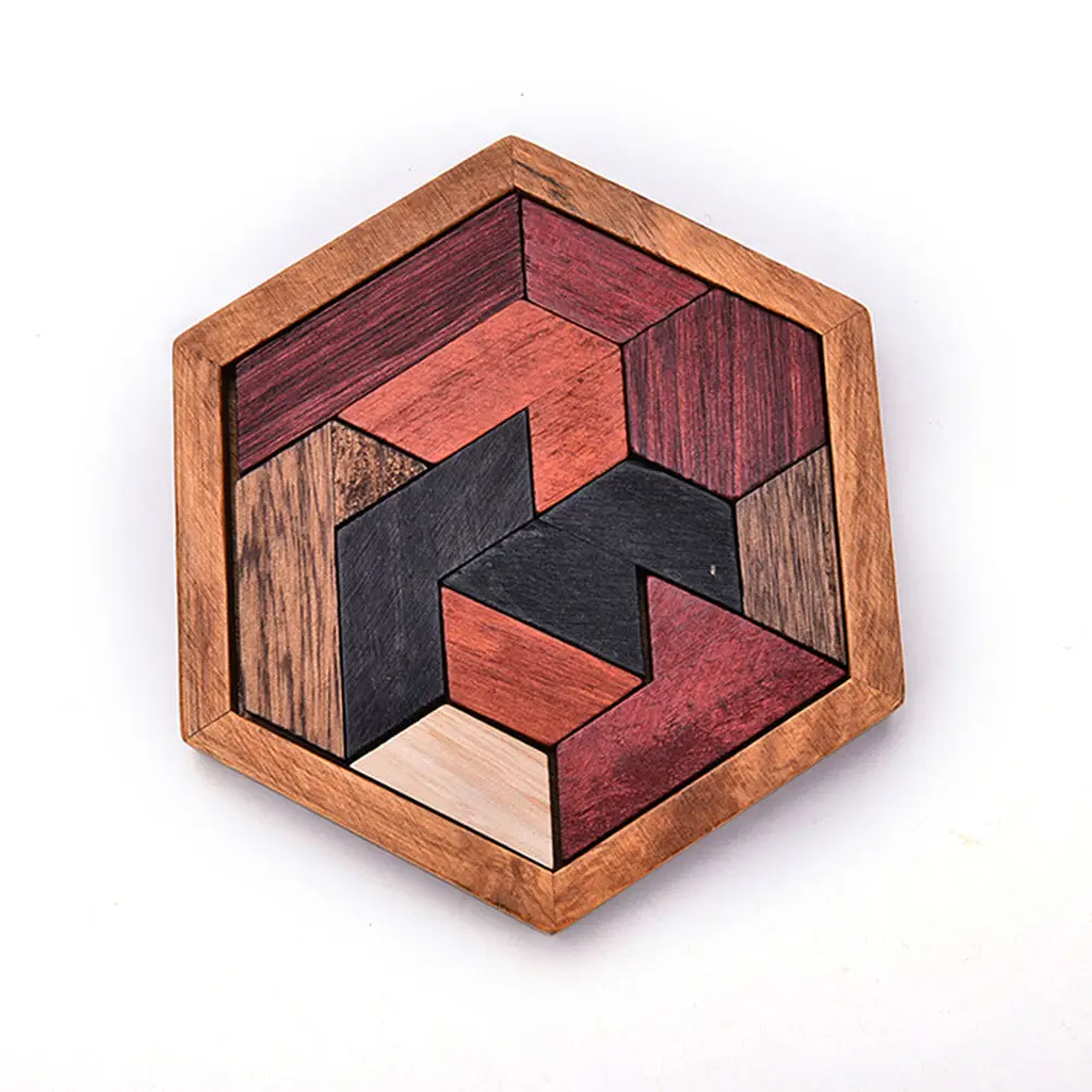 Wooden Hexagon Tangram Puzzles Wooden Puzzle Game For vrogue.co