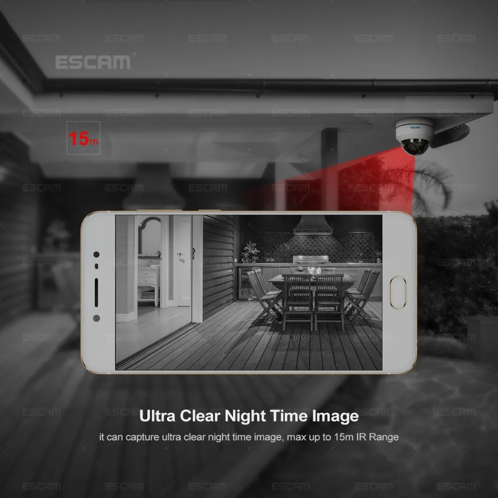 ESCAM PVR002 2MP HD 1080P PTZ 4X Zoom 2,8-12 мм объектив IP66 водонепроницаемая купольная ip-камера POE с поддержкой 3D цифрового шумоподавления