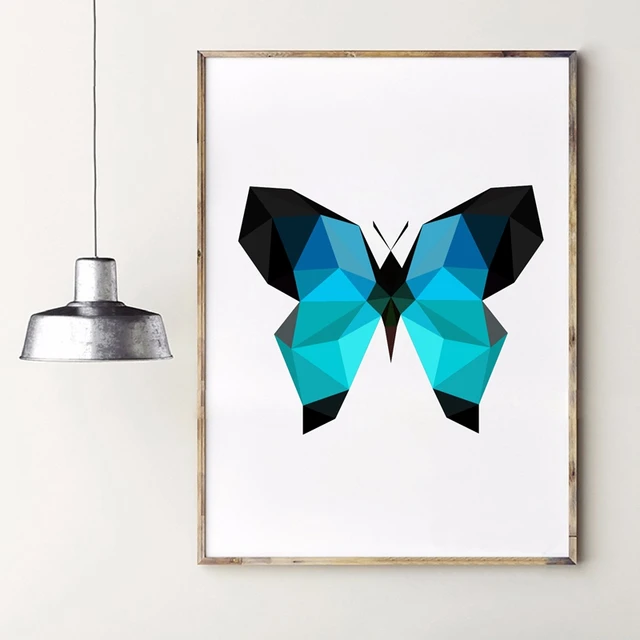 triangle polygonal butterfly wall