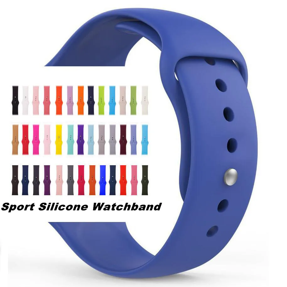 

Soft Sport Silicone Replacement Watchband For Apple Watch Series 1/2/3/4 38mm 42mm Strap For iWatch 40mm 44mm Bracelet Band