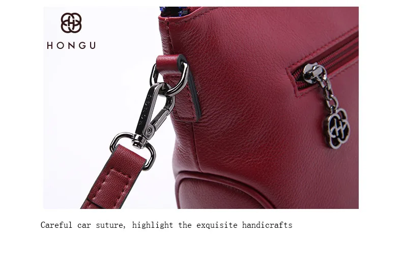 HONGU Fashion Women Top-Handle ShoulderBags Natural Genuine Leather Handbag Tote Lady Crossbody Bag Authentic Girl Messenger Bag  H51240560 (17)