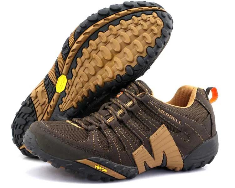 Outdoor Sport Hiking Shoes Men Gray Mesh For Male Durable Mountain Anti-Slip Non-slip Genuine Leather Climbing Sneakers