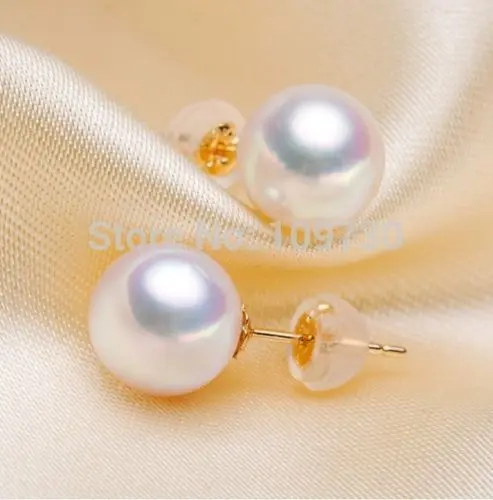 

ry00312 11-12mm natural south sea white pearl earrings 14KGP (A0425)