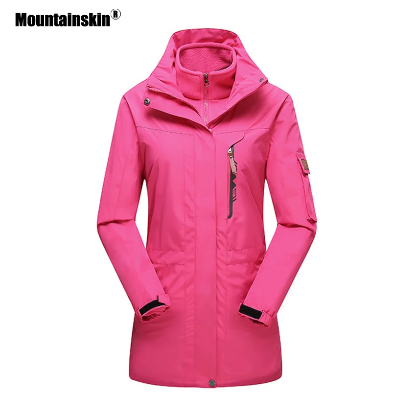 Mountainskin, 3в1, теплая зимняя женская флисовая ветровка, для рыбалки, Походов, Кемпинга, туризма, Женская куртка, пальто, VB060