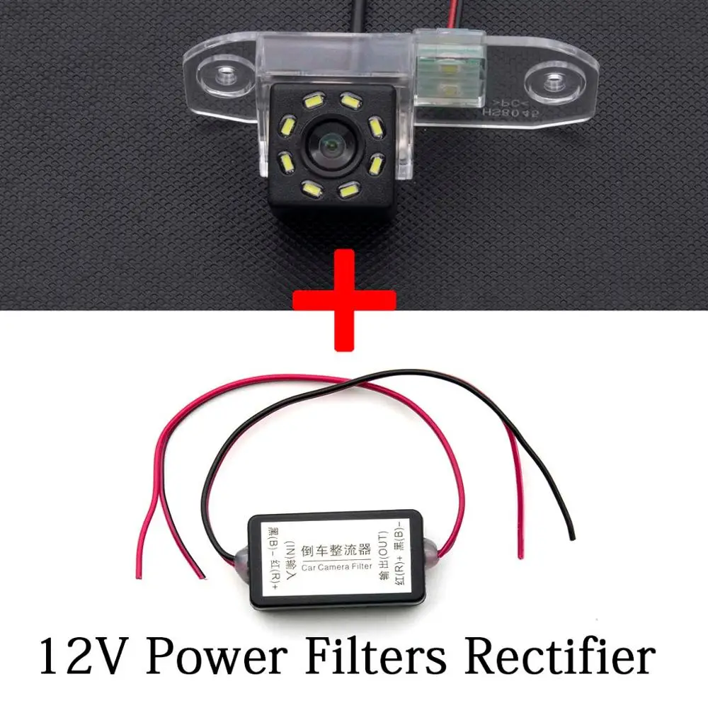 8LED Автомобильная камера заднего вида резервного копирования " Парковка ЖК-дисплей монитор Беспроводной для Volvo S80L S60L S40L S80 S60 S40 V40 V50 V60 V70 XC90 XC60 - Название цвета: Camera n Filters