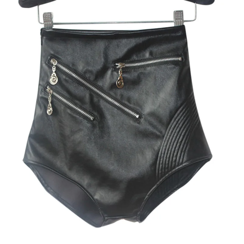 Faux Leather Shorts Women Sexy Black Shorts High Waist Stage ...