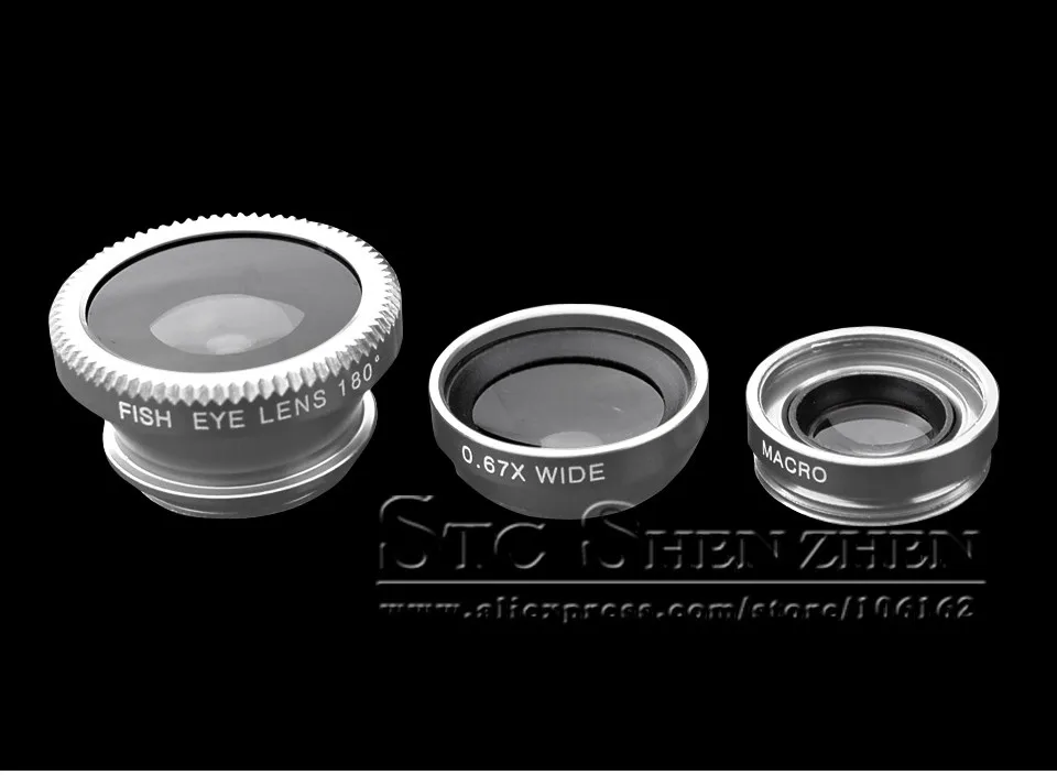 3 in 1 Universal Clip Camera Cell Mobile Phone Lens For iPhone 4 5 6 Plus Samsung S6 S5 S4 Sony Z3 Fisheye Lens Wide Angle Macro (8)