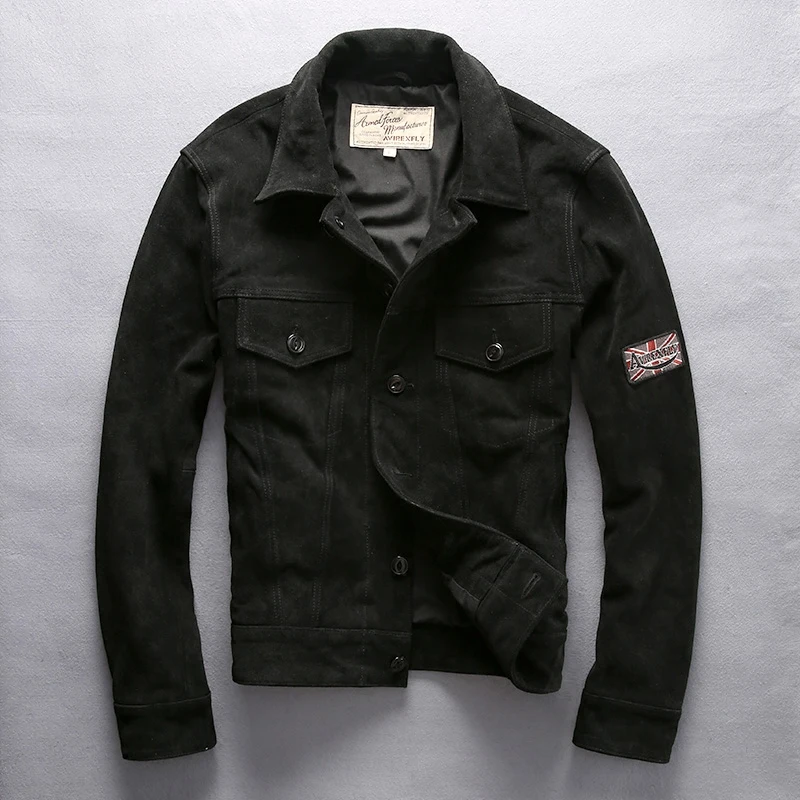 Buy New arrival 2016 men's clothing vintage pig skin leather jacket