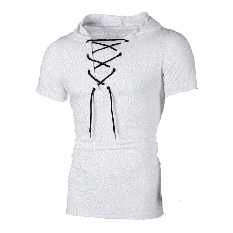 

Fashion Men'S T Shirt Summer Hooded Short Sleeve Tee White Black Male T-Shirt Slim Male Tops Camisa Masculina Plus Size ,GA273