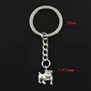 Fashion 30mm Key Ring Metal Key Chain Keychain Jewelry Antique Bronze Silver Color Plated Dog Pug Bulldog 17x13mm Pendant ► Photo 2/5