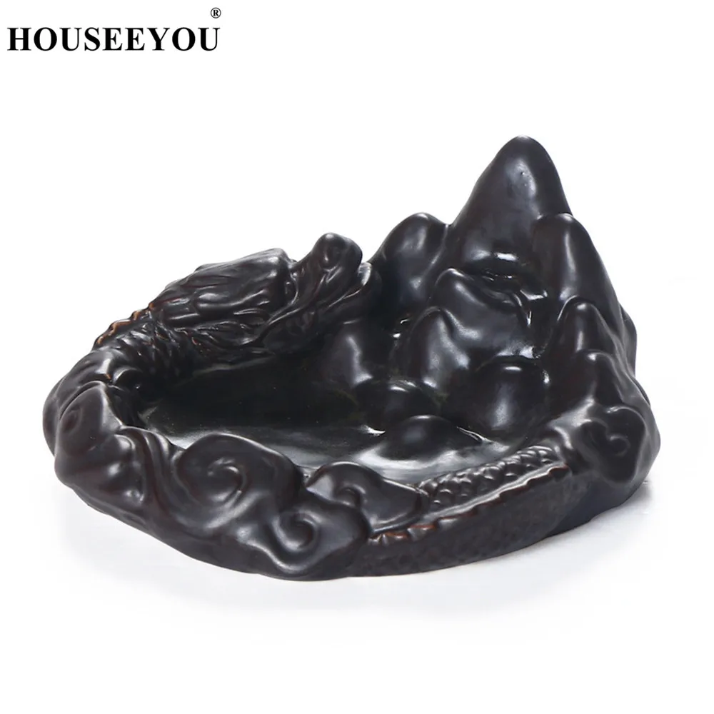 

HOUSEEYOU Dragon Waterfall Incense Burner Stick Holder Stand Base Hand Crafts Backflow Aromatherapy Censer Aromatic Zen Decor
