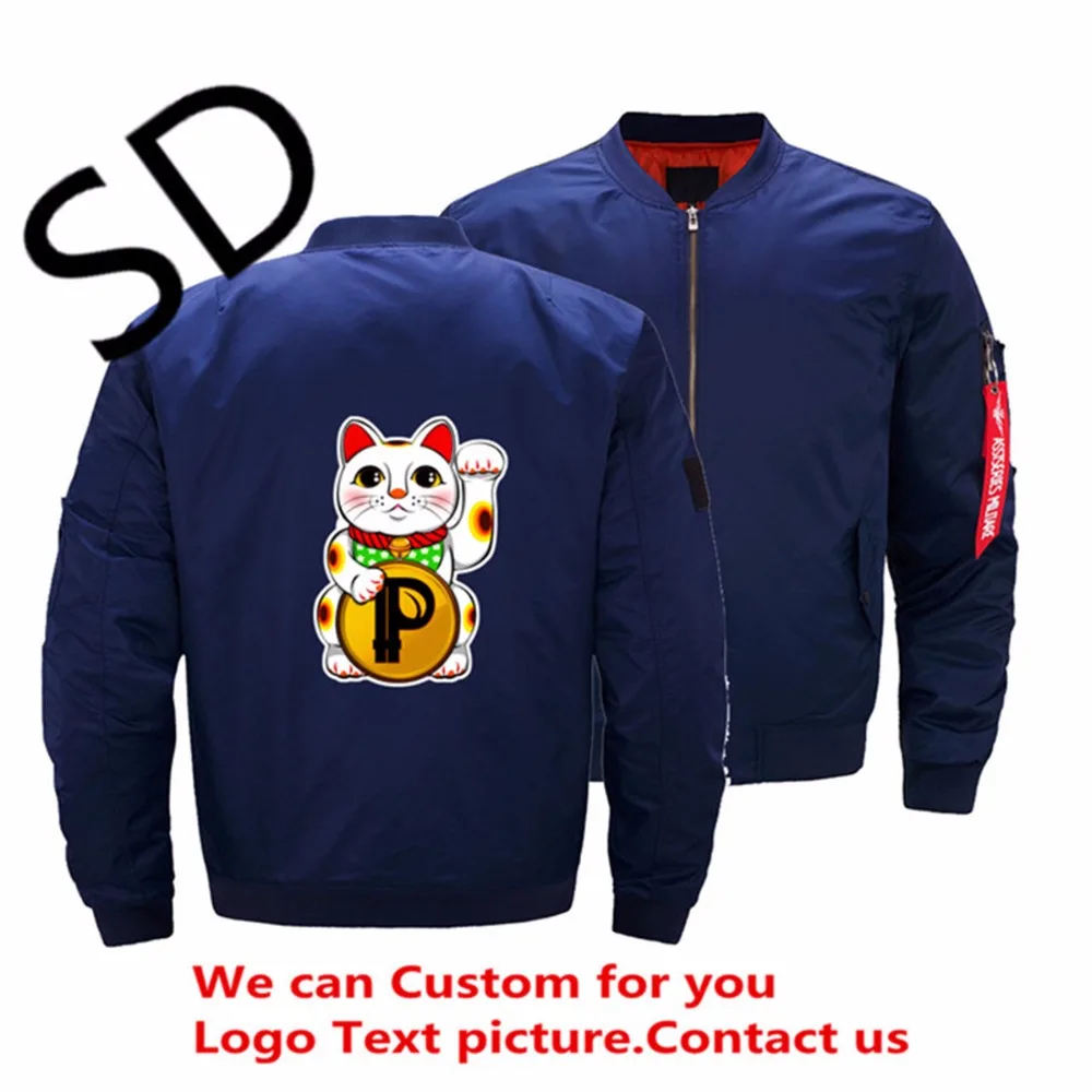 Dropshipping USA Size Peercoin Lucky Cat Maneki Neko Peercoin Jacket