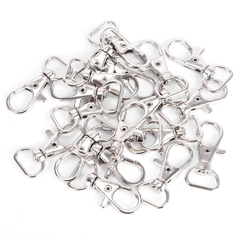 

10Pcs For Keychains Making 35mm Silver Clasp Clips Swivel Lobster Key Hook Keychain Split Key Ring Findings Clasps