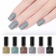 Матовый лак для ногтей BORN PRETTY, яркий лак для ногтей, 16 цветов, 6 мл, Быстросохнущий сатиновый матовый гель для ногтей