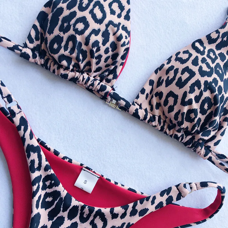 leopard print bikini set