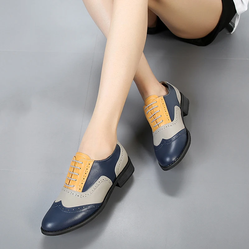 Women oxford Spring shoes genuine leather loafers for woman sneakers ...