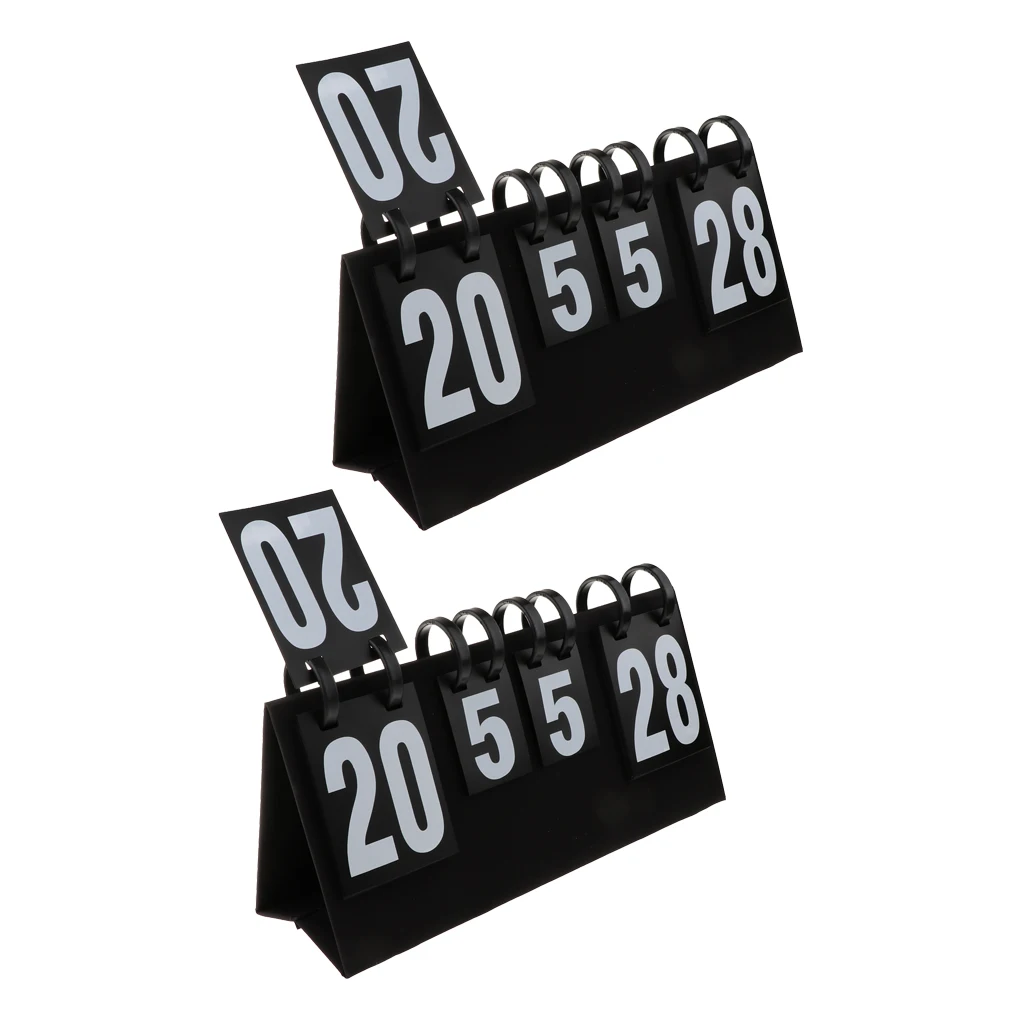 

2 Pieces Multifunction Table Tennis, Basketball Flip Scoreboard PVC Cards for Basketball, Table Tennis