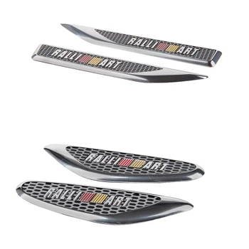 

Car Stickers RALLIART For Mitsubishi Outlander Pajero ASX Lancer L200 Montero Alloy Fender Emblem Decal Automobileds Accessories