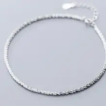 Подлинная Женская обувь в стиле ретро. 925 пробы серебряные ювелирные изделия Звездная Цепочка ножной браслет GTLS813