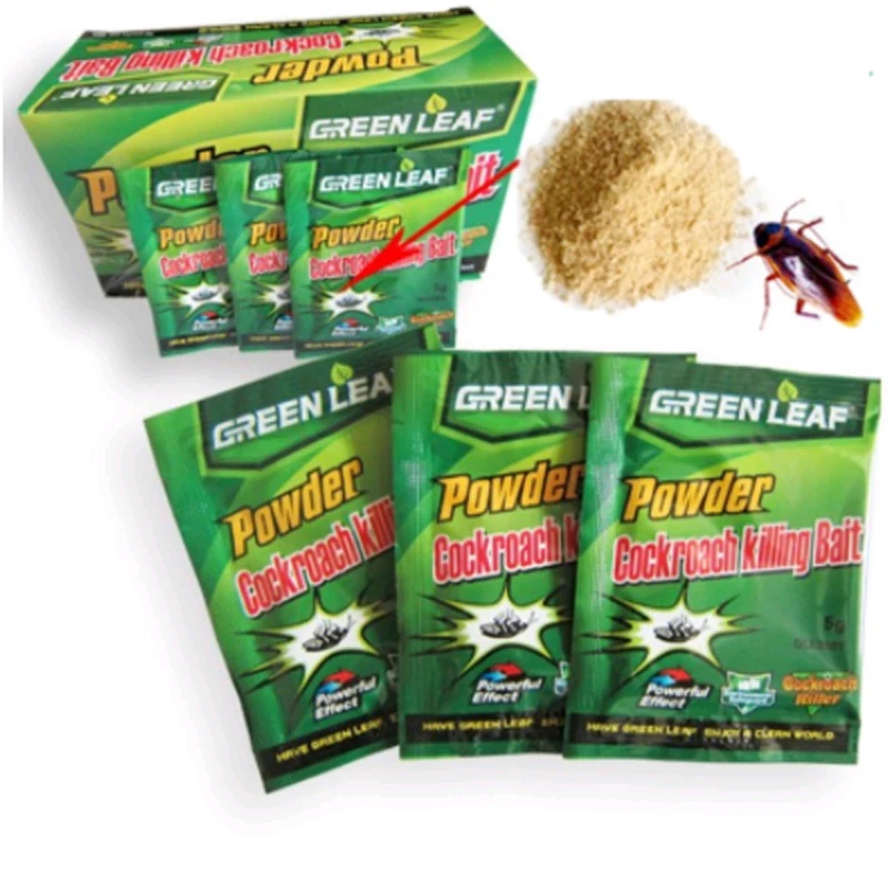 

Hot 10PCS/Effective Cockroach Killing Bait Medicine Insecticide Green Leaf Powder Cockroaches Killer Repeller Trap Pest Control