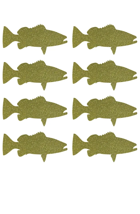 

3.8x1.8cm Warsaw grouper fish gold glitter sticker label