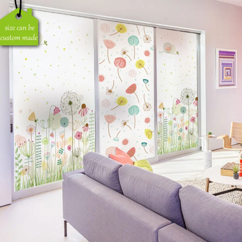 

Custom Size Decorative Window Film Static Translucent Privacy Frosted No Glue Waterproof Explosion-proof Bedroom Bathroom