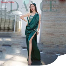 Танец живота производительность обслуживания женщин высококачественный шелк сексуальное платье халат+ бюстгальтер+ головной убор 3 шт. Комплект