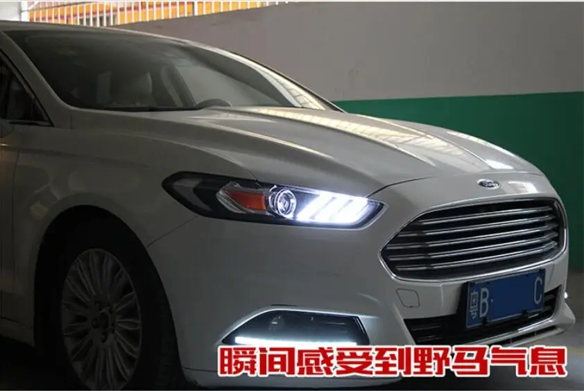 Бампер лампа для Mondeo 2013 год головной светильник fusion головной светильник DRL hi lo объектив Bi-Xenon HID fusion