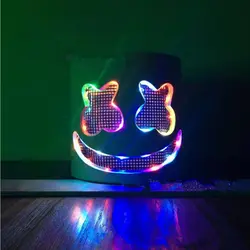 Горячий светящийся DJ Marshmello Косплэй Маска анфас опорный шлем маски для взрослых Маска вечерние бар электронных слог Косплэй аксессуары