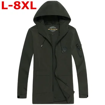 

Plus size 8XL 7XL Spring Autumn Outdoors Hoodie Manteau Veste Homme Softshell Jacket Men Windbreaker Man Coat Chaquetas Hombre