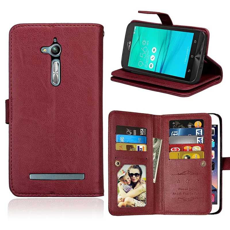 ل Asus Zenfone الذهاب التلفزيون ZB500KL حالة الغطاء بو الجلود فليب حامل متعددة الوظائف محفظة إطار صور كوكه Fundas 9 حاملي بطاقات