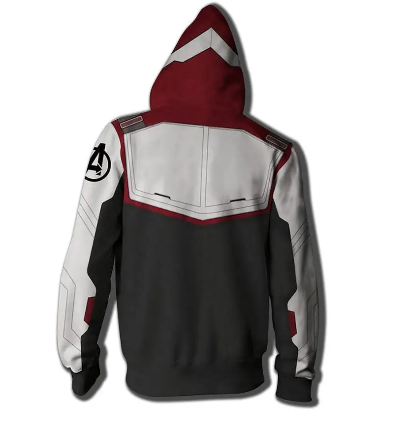 3D Printed Avengers Endgame Quantum Realm Cosplay Costume Sweatshirt Superhero America Captain Marvel Zipper Jacket Hoodie