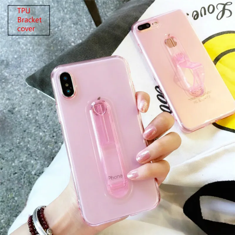 

Clear TPU Silicone Case For iPhoneXSmax XR X Hide Ring Phone Holder Case For iPhone 7 8 6 6s Plus XS Transparent Back soft Cover