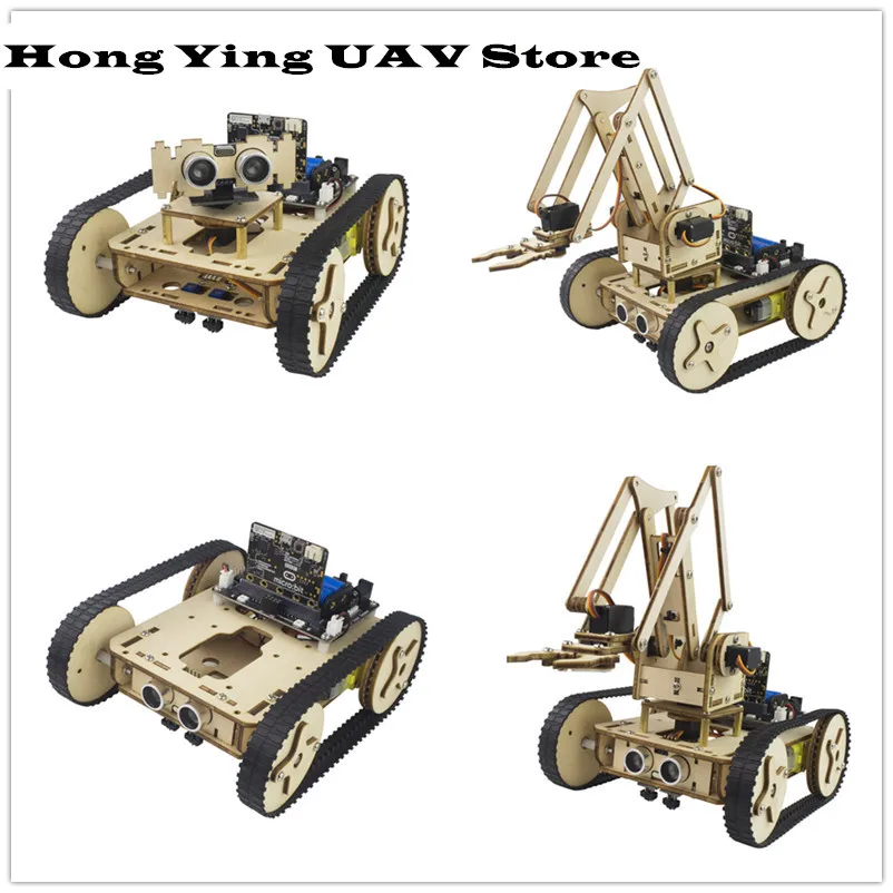 

DIY Arduino remote control robot car with servo ultrasonic sensor micro:bit programmable robot kit