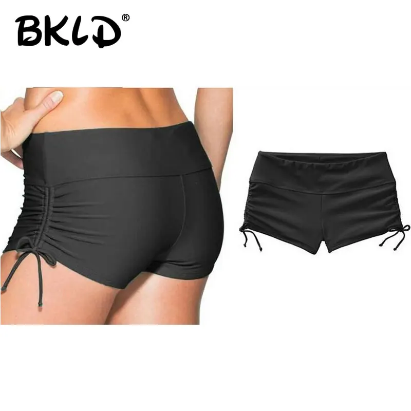 цена BKLD High Waisted Black Shorts 2024 New Harajuku Streetwear Summer Clothes Fashion Drawstring Sports Fitness Women Short Pants