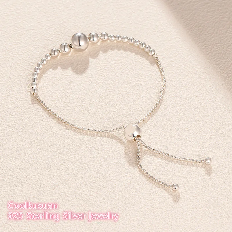 Зима стерлингового серебра 925 бусы скользящий браслет женские оригинальные ювелирные аксессуары