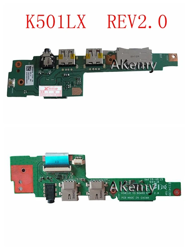 Цена K501UX K501LX K501UW font b USB b font IO плата для ASUS A501L K501 K501LX K501LB K501U A501U K51UXM кабель для ноутбука аудио font b USB b font IO JACK Плата