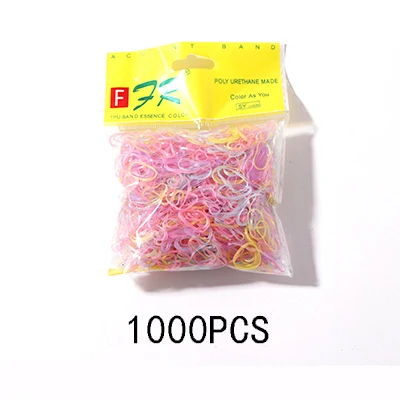 Colour 5 200/1000 шт милые цветные кольца для девочек, Одноразовые эластичные резинки для волос, резинка для хвоста, резинки для волос, Детские аксессуары для волос - Цвет: Colour 5